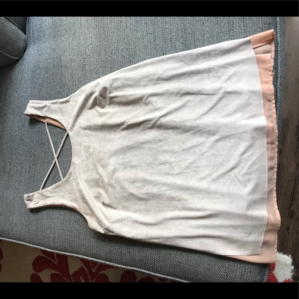 Tan/pink cross cross tank top